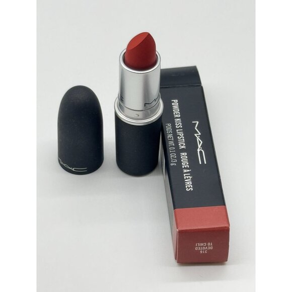 MAC Powder Kiss Lipstick - Devoted To Chili Lipstick Women 0.1 oz - Picture 2 of 3